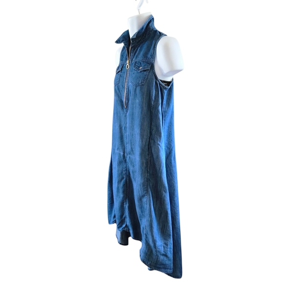 INC International Concepts Blue Zip-Front Maxi Dress - Picture 6 of 9